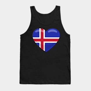 Iceland Flag Heart Tank Top